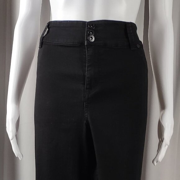 Torrid Womens Button High Rise Stretch Cotton Blend Black Denim Jeans Size 24S - Picture 2 of 10